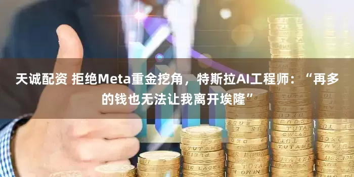 天诚配资 拒绝Meta重金挖角，特斯拉AI工程师：“再多的钱也无法让我离开埃隆”