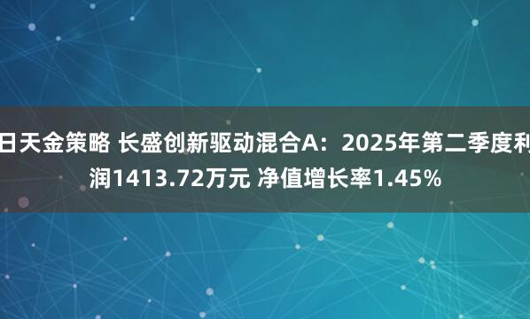 日天金策略 长盛创新驱动混合A：2025年第二季度利润1413.72万元 净值增长率1.45%